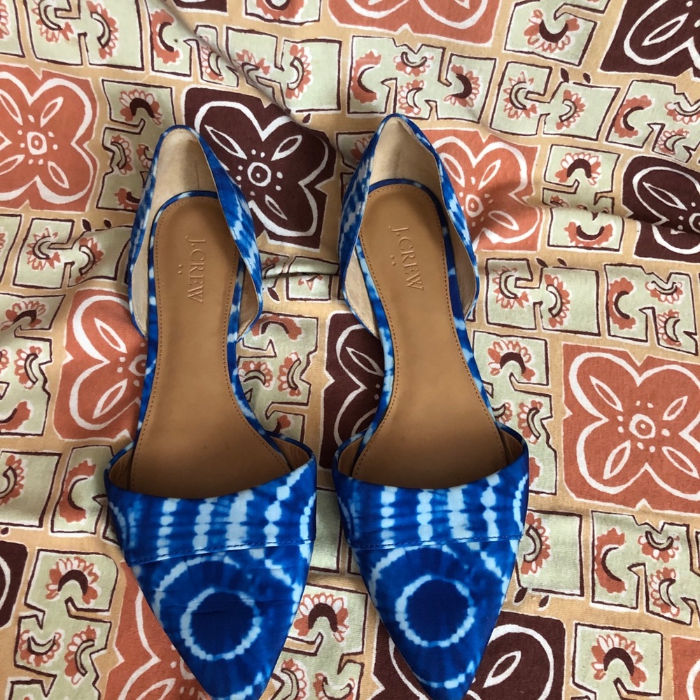 J. Crew Flats Tie dyed blue